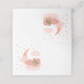 Roze slapende Beer op wolk over de maan (Buitenkant ongevouwen)