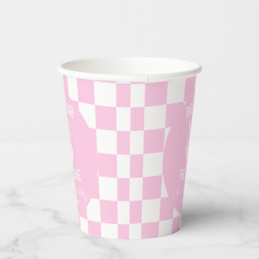Roze Slechte Twee Het Bone Skelet 2e Verjaardagsfe Papieren Bekers (Rechts)