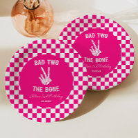 Roze Slechte Twee Het Bone Skelet 2e Verjaardagsfe