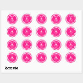 Roze Slechte Twee Het Bone Skelet 2e Verjaardagsfe Ronde Sticker (Vel)