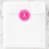 Roze Slechte Twee Het Bone Skelet 2e Verjaardagsfe Ronde Sticker (Tas)