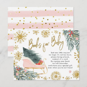 Roze slee oh wat leuk Winterboeken voor baby Uitnodiging Briefkaart