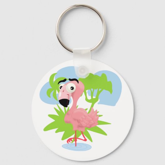 Roze Sleutelhanger Flamingo (Voorkant)