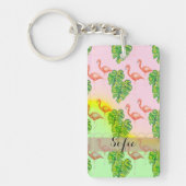 Roze Sleutelhanger Flamingo Monogram (Voorkant)