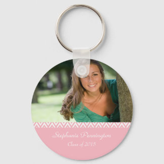 Roze sleutelhanger foto  afstuderen  witte zigzag