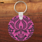 Roze Sleutelhanger van Fantasy Floral (Voorkant)