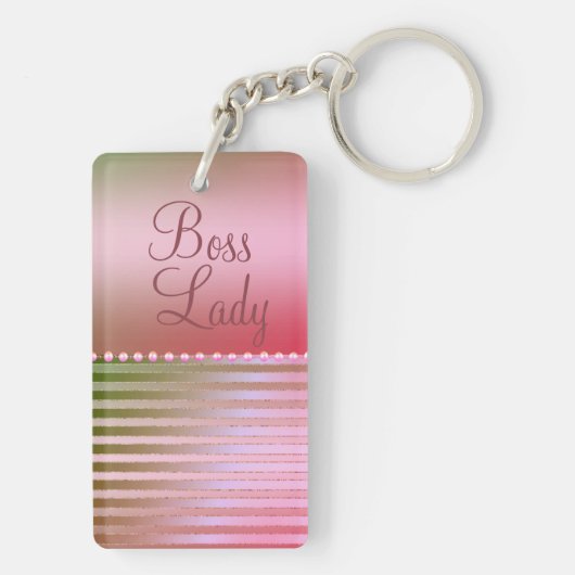 Roze Sleutelhanger van Glam Boss Lady (achterkant)