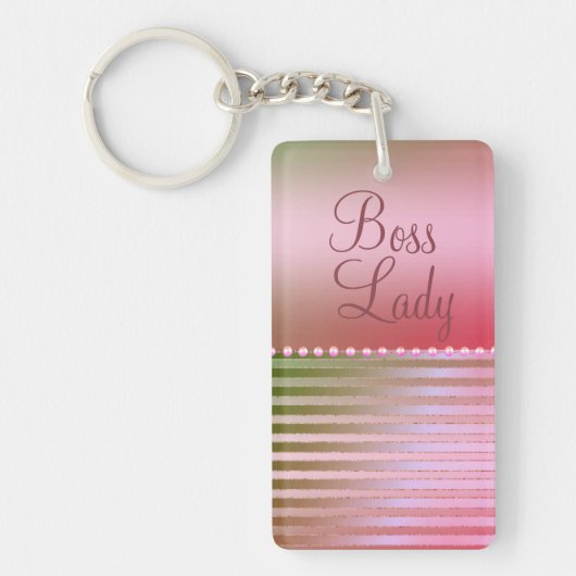 Roze Sleutelhanger van Glam Boss Lady (Voorkant)