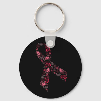 roze sleutelhanger van paisley - zwart