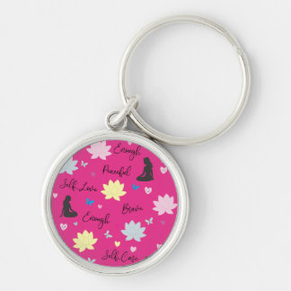 Roze sleutelhanger | Zelfliefde Lotus-ontwerp