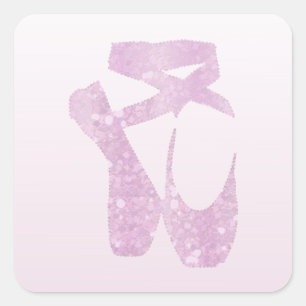 roze slippers vierkante sticker