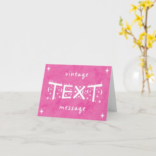 Roze SMS begroeting Kaart (Gele Bloem)