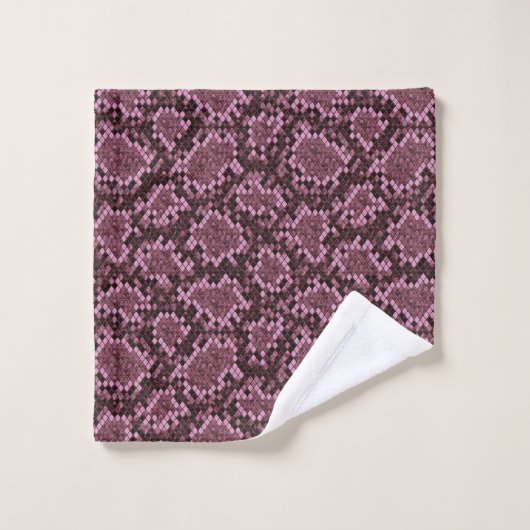 Roze Snake Print Bad Handdoek (Wasdoekje)