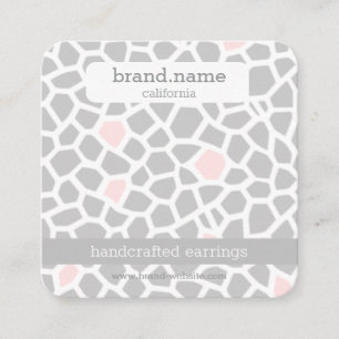 Roze Snake Skin Handgemaakte Sieraden Display Houd Vierkante Visitekaartje