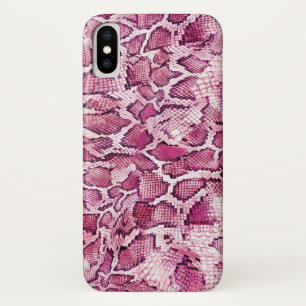 Roze Snakeskin iPhone X Hoesje