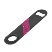 Roze snakeskin glitter-effect strips zwart leder speed flessenopener (Voorkant Gekanteld)