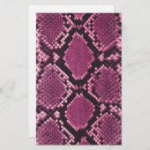 Roze Snakeskin-patroon Briefpapier (Voorkant / Achterkant)