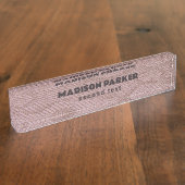 Roze Snakeskin Print Desk Name Bord Naambordje (Zijkant)