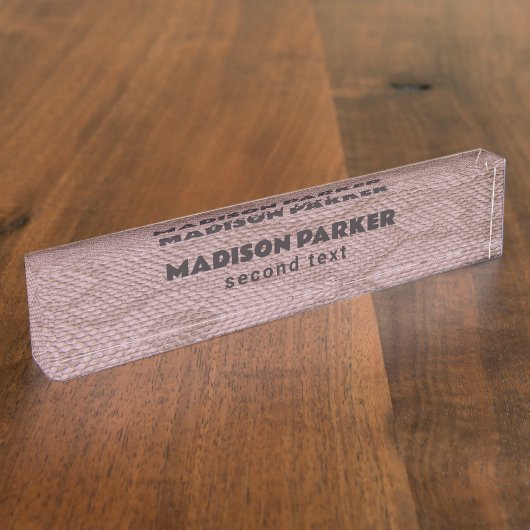 Roze Snakeskin Print Desk Name Bord Naambordje (Zijkant)