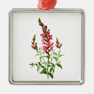 Roze Snapdragon getekend uit Natuur Metalen Ornament