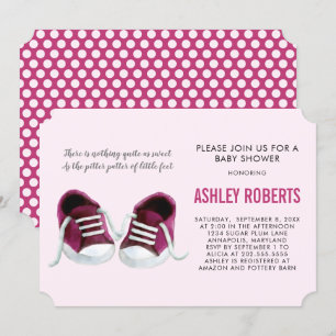 Roze Sneakers Baby shower Uitnodiging, Baby Girl Kaart
