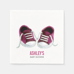 Roze Sneakers Baby showers servet, Meisje Baby sho Servet