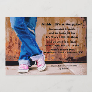 Roze Sneakers Uitnodiging