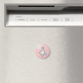 Roze Sneeuwman met pakketten Magneet (Insitu (Vaatwasser))