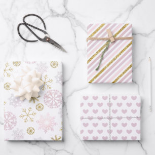Roze Sneeuwvlok Baby shower Gift Wrap Sheets Inpakpapier Vel