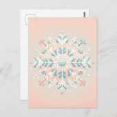 Roze Sneeuwvlok Charm Baby Meisje Douche Uitnodigi Briefkaart (Voorkant / Achterkant)