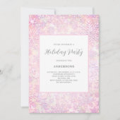 Roze sneeuwvlok kerstfeest kaart (Voorkant)