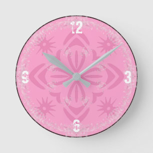 Roze Sneeuwvlok Keuken Ronde Klok