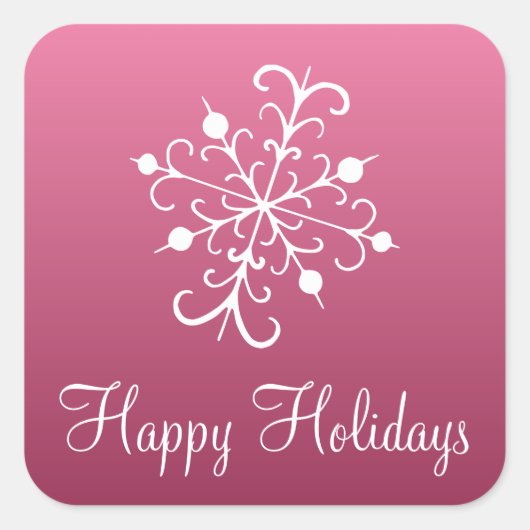 Roze Sneeuwvlok Stickers (Voorkant)