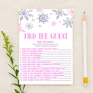 Roze sneeuwvlok vind het spel van het gastBaby sho Briefpapier