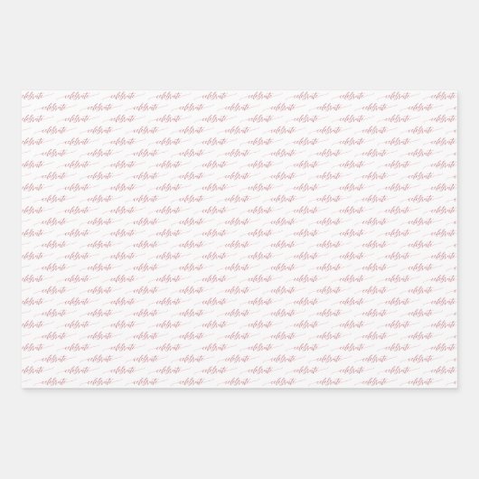 Roze Sneeuwvlokken en Vakantie Script op Wit Inpakpapier Vel (Voorkant)