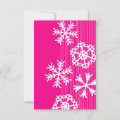 Roze sneeuwvlokken Kerst RSVP kaart (Achterkant)