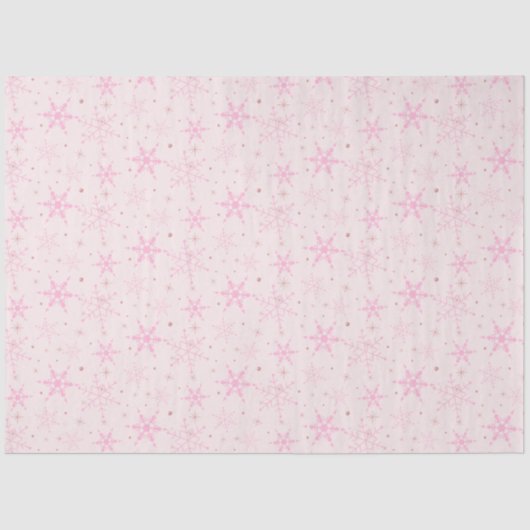 Roze Sneeuwvlokken Roze Kerst Tissuepapier (Voorkant)