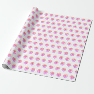 Roze sneeuwvlokken Verpakkingspapier Cadeaupapier
