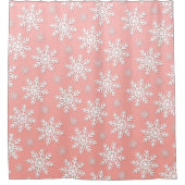 roze sneeuwvlokken voor kerstmis douchegordijn (Voorkant)