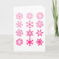 Roze Sneeuwvlokken - Wenskaart
