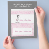 Roze Snoep balk Baby shower Flyer (Hand)