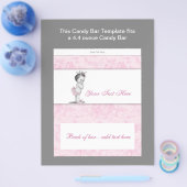 Roze Snoep balk Baby shower Flyer (Enkel)