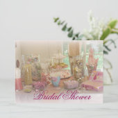 Roze Snoep Display Foto Bruids Douche Uitnodiging (Staand voorkant)