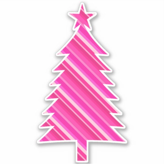 Roze Snoep met kerstboom Sticker (Voorkant)