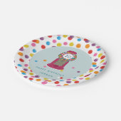 Roze Snoep met trommel Papieren Bordje (Gekanteld)