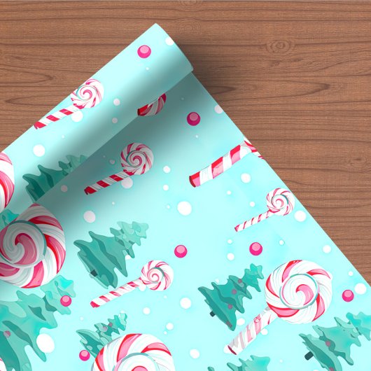 Roze Snoep pastel vakantie inpakpapier