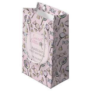Roze Snoep thema 1e verjaardag Klein Cadeauzakje