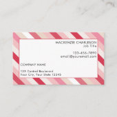 Roze Snoepjes streep Visitekaartje (Voorkant)