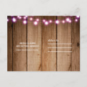 Roze snoerlampjes & Mason Jar schuur Save the Date Aankondigingskaart (Achterkant)