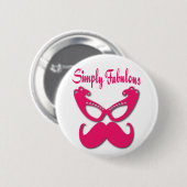 Roze snor en roze bril gewoon verbluffend ronde button 5,7 cm (Voorkant /achterkant)